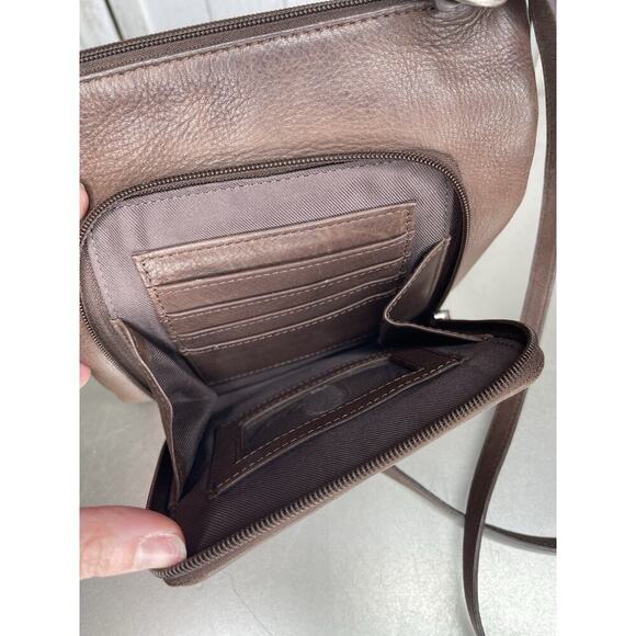 Fossil Women's Small Thin Organizer Leather Crossbody Bag Vintage Compact - Picture 3 of 5